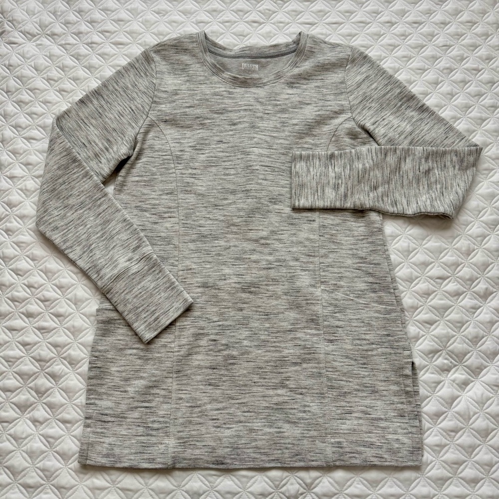 Duluth Trading Deux More Double Knit Crewneck Pocket Tunic Gray Size Small - Picture 1 of 12